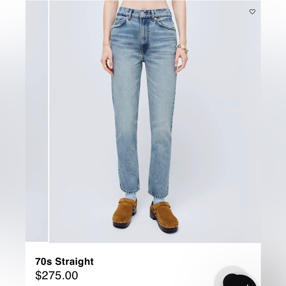 RE/DONE straight leg high rise 70s stovepipe jean